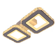 LED chandelier with remote control and crystal QUADRIS 41W, 2 Squares, Cold/Warm/Neutral light, Dimmable, White Crystal LED Chandelier Default Title Alessandro Design