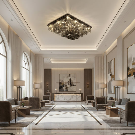 Crystal Chandelier, Brady, 14xE14, Rectangular, Gray Crystal Chandeliers Default Title Alessandro Design