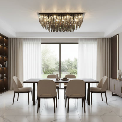 Crystal Chandelier, Brady, 14xE14, Rectangular, Gray Crystal Chandeliers Default Title Alessandro Design