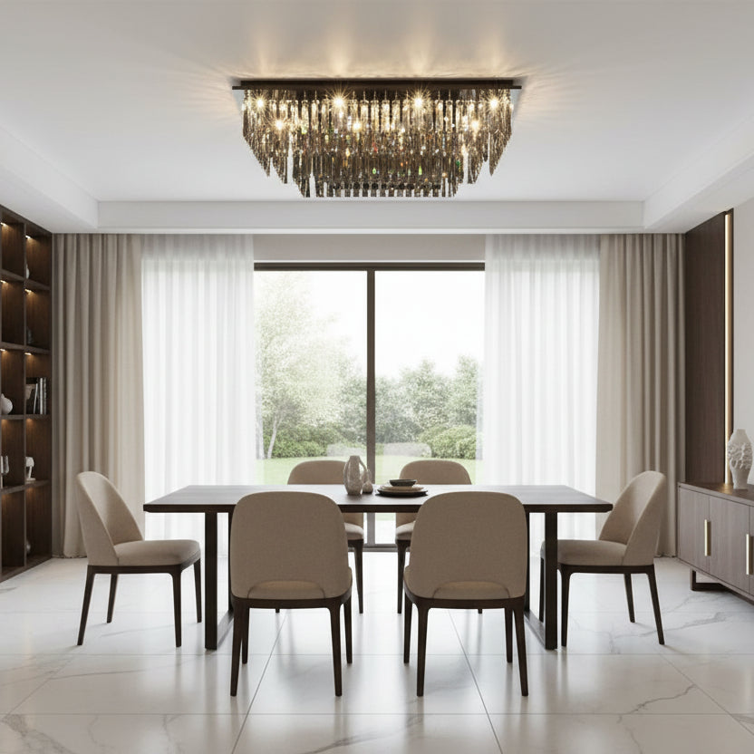 Crystal Chandelier, Brady, 14xE14, Rectangular, Gray Crystal Chandeliers Default Title Alessandro Design
