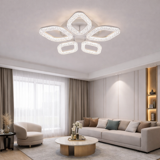 Lustra LED cu telecomanda, 67W, Lumina Rece/Calda/Neutra, Dimabila, Auriu Lustre LED cu Telecomanda Default Title Alessandro Design