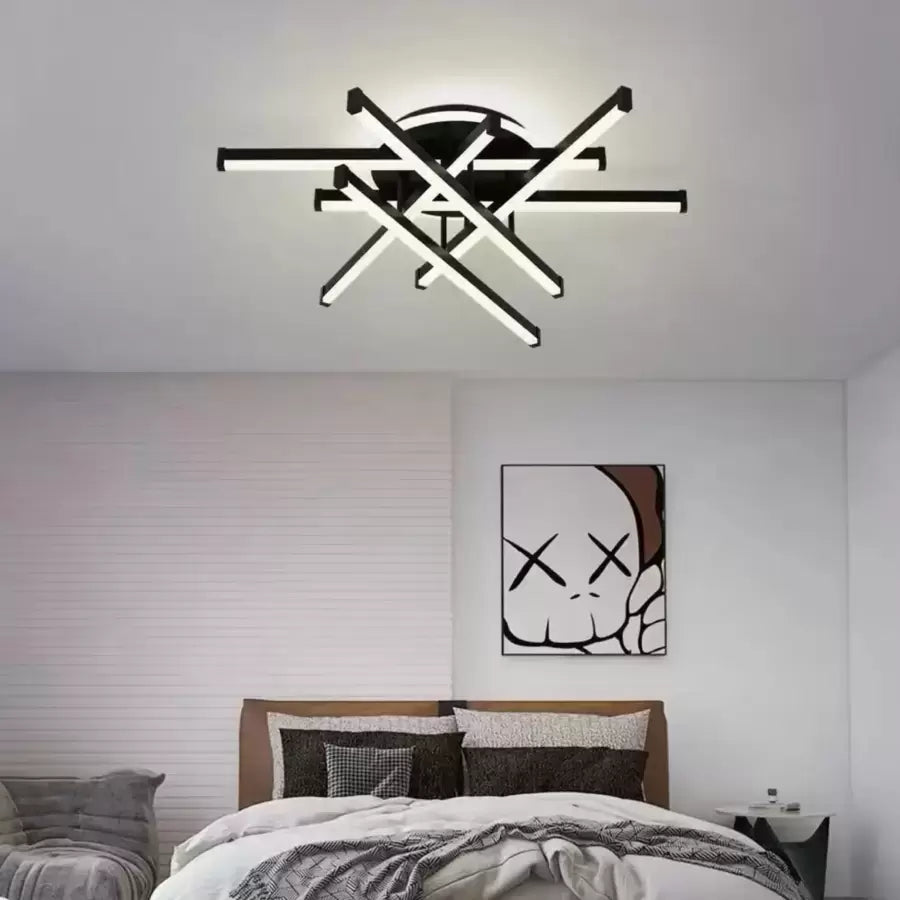 LED Chandelier with remote control FILO 188W, 6 Elements, Linear, Cold/Warm/Neutral light, Dimmable, Black LED Chandeliers with Remote Control Default Title Alessandro Design