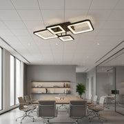 LED Chandelier with remote control MUGE 112W, 4 Squares, Cold/Warm/Neutral light, Dimmable, Black LED Chandeliers with Remote Control Default Title Alessandro Design