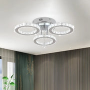 LED chandelier with remote control and crystal ALANUBIS 40W, 3 Circles, Cold/Warm/Neutral light, Dimmable, Shiny Chrome Crystal LED Chandeliers Default Title Alessandro Design