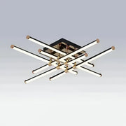 LED Chandelier with remote control DELLIAH 144W, 6 Elements, Linear, Cold/Warm/Neutral light, Dimmable, Glossy Black Gold LED Chandeliers with Remote Control Default Title Alessandro Design