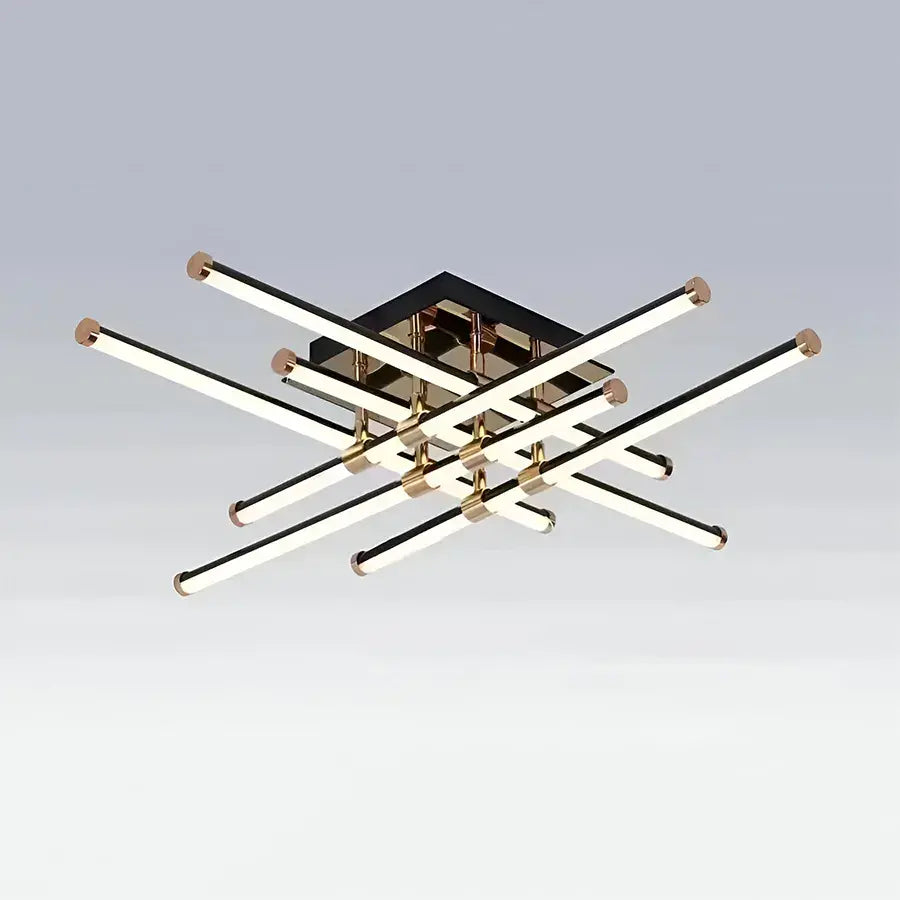 LED Chandelier with remote control DELLIAH 144W, 6 Elements, Linear, Cold/Warm/Neutral light, Dimmable, Glossy Black Gold LED Chandeliers with Remote Control Default Title Alessandro Design