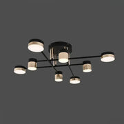 LED Chandelier with remote control JAYSON 57W, 8 Elements, Cold/Warm/Neutral light, Dimmable, Glossy Black Gold LED Chandeliers with Remote Control Default Title Alessandro Design