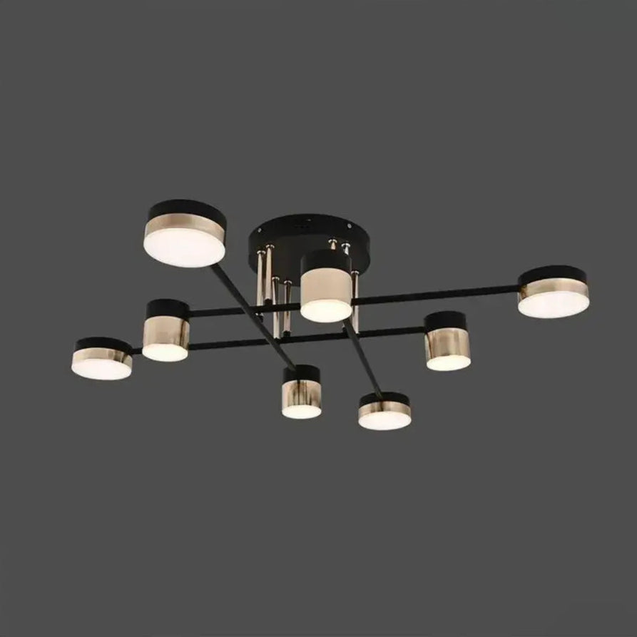 LED Chandelier with remote control JAYSON 57W, 8 Elements, Cold/Warm/Neutral light, Dimmable, Glossy Black Gold LED Chandeliers with Remote Control Default Title Alessandro Design