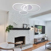 LED chandelier with remote control LUCY 69W, 4 Circles, Cold/Warm/Neutral light, Dimmable, White LED chandelier with remote control Default Title Alessandro Design