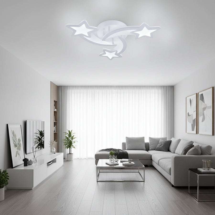 LED chandelier with remote control IPOMOEA 51W, 3 Stars, Cold/Warm/Neutral light, Dimmable, White LED chandelier with remote control Default Title Alessandro Design