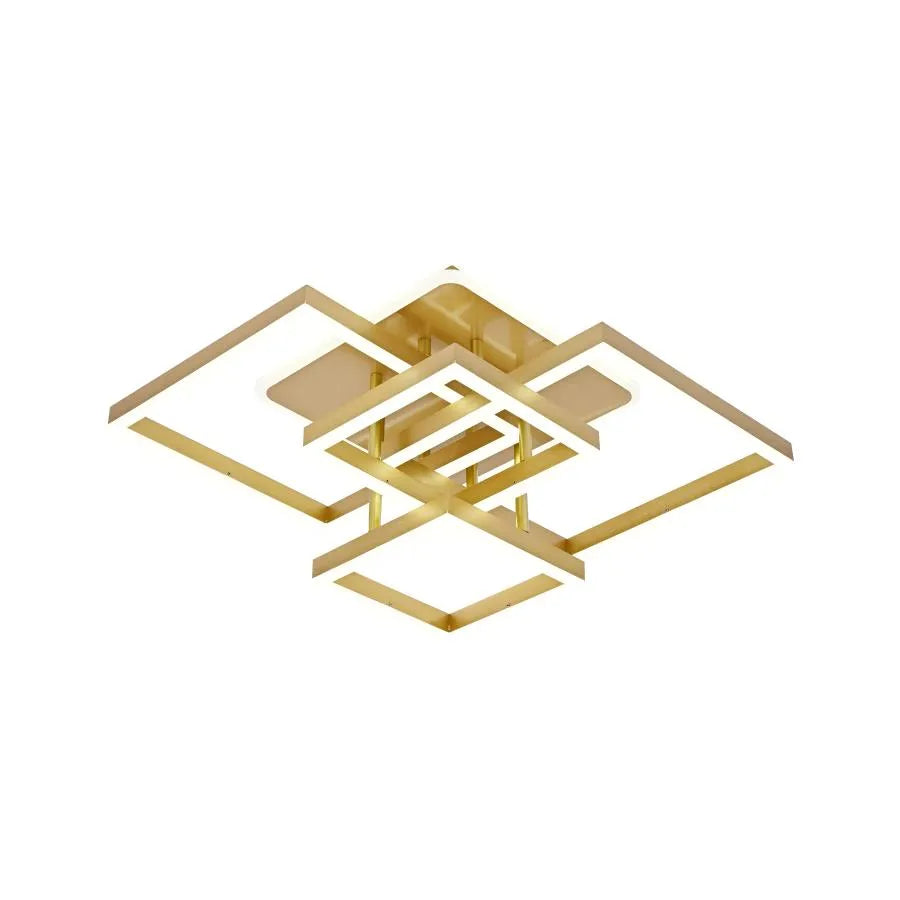 LED Chandelier with remote control LELAHEL 190W, 4 Squares, Cold/Warm/Neutral light, Dimmable, Gold LED Chandeliers with Remote Control Default Title Alessandro Design