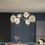 LED chandelier with remote control NOEL 52W, 6 Globes, Cold/Warm/Neutral light, Dimmable, Black, Height Adjustable Candelabre Moderne Default Title Alessandro Design