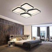 LED Chandelier with remote control DAIKI 69W, 4 Squares, Cold/Warm/Neutral light, Dimmable, Black LED Chandeliers with Remote Control Default Title Alessandro Design