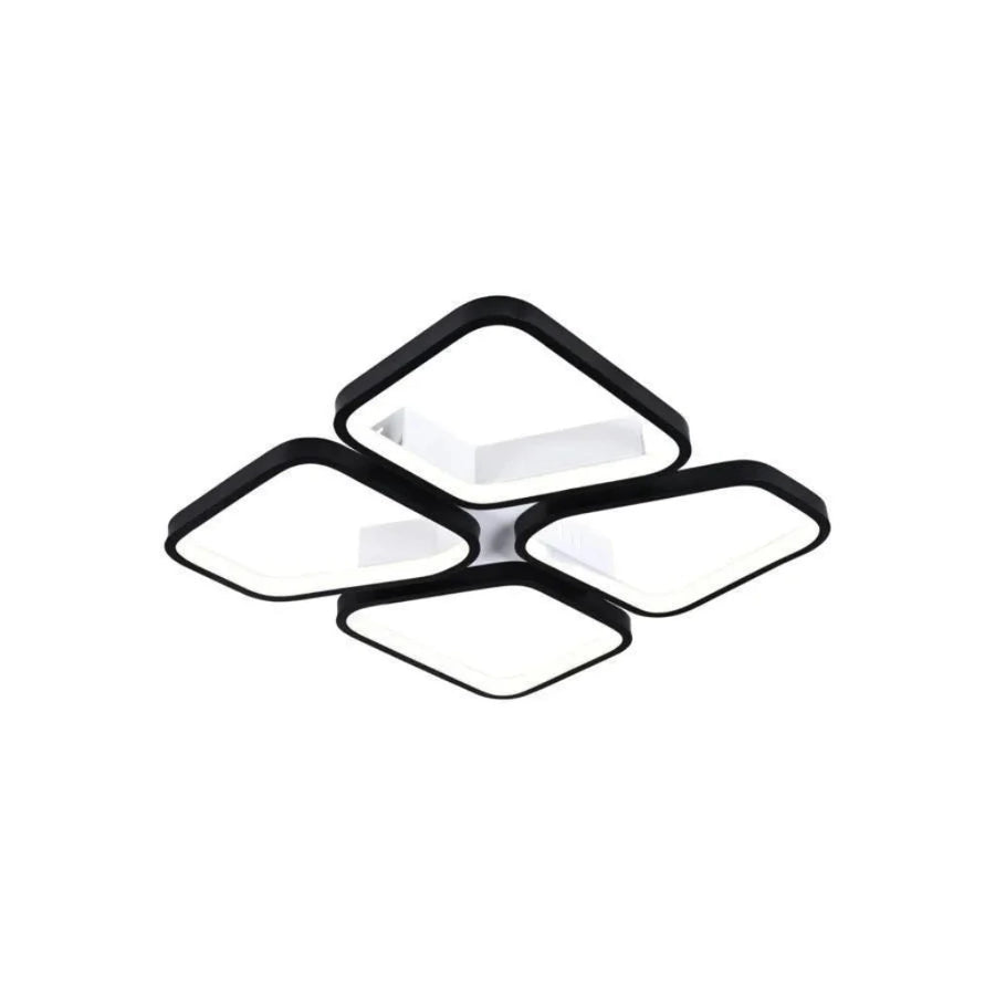 LED Chandelier with remote control DAIKI 69W, 4 Squares, Cold/Warm/Neutral light, Dimmable, Black LED Chandeliers with Remote Control Default Title Alessandro Design