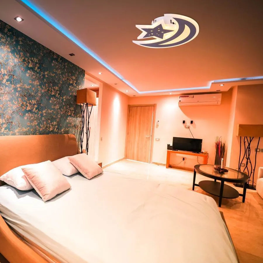 LED Chandelier ELLY 36W, Moon and Star, Cold/Warm/Neutral light, Brown LED Chandelier Default Title Alessandro Design