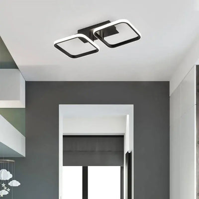 VERTEX Grid LED Chandelier Parallel Squares, 33W, 2 Squares Cold/Warm/Neutral Light, Black