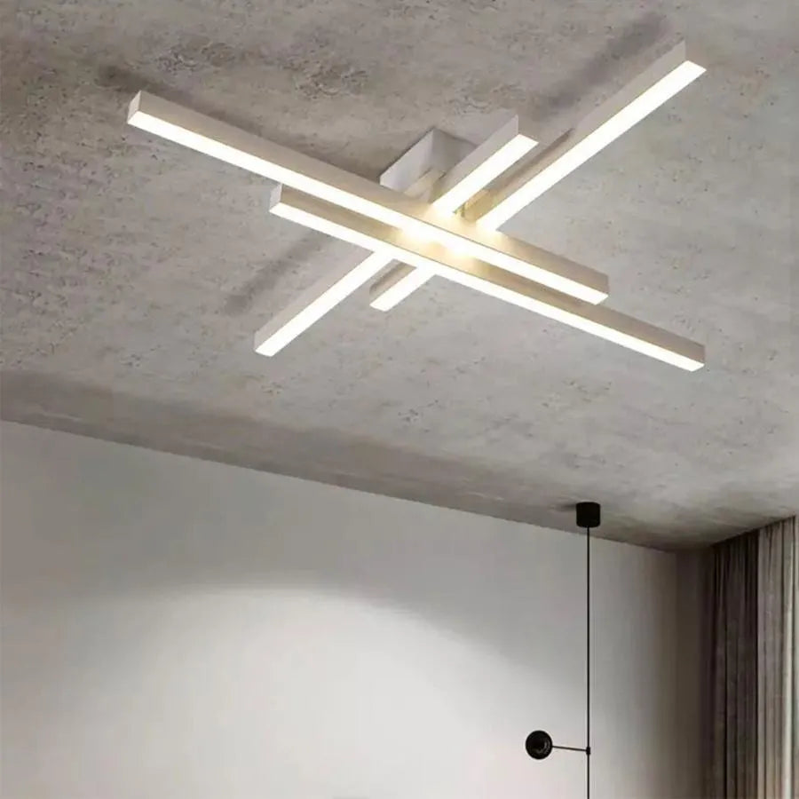 LED chandelier with remote control MORA 80W, 4 Elements, Linear, Cold/Warm/Neutral light, Dimmable, White LED chandelier with remote control Default Title Alessandro Design
