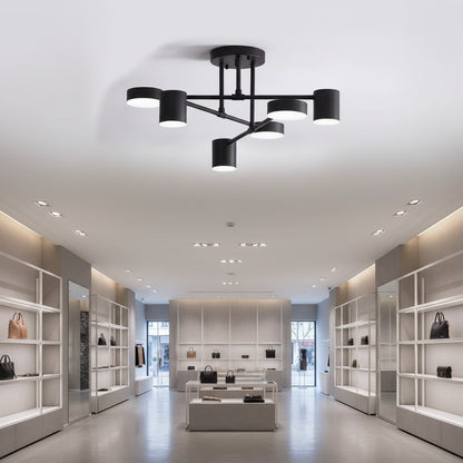 LED Chandelier GALIOS 26W, 6 Elements, Cold/Warm/Neutral light, Black Applied LED Chandeliers Default Title Alessandro Design