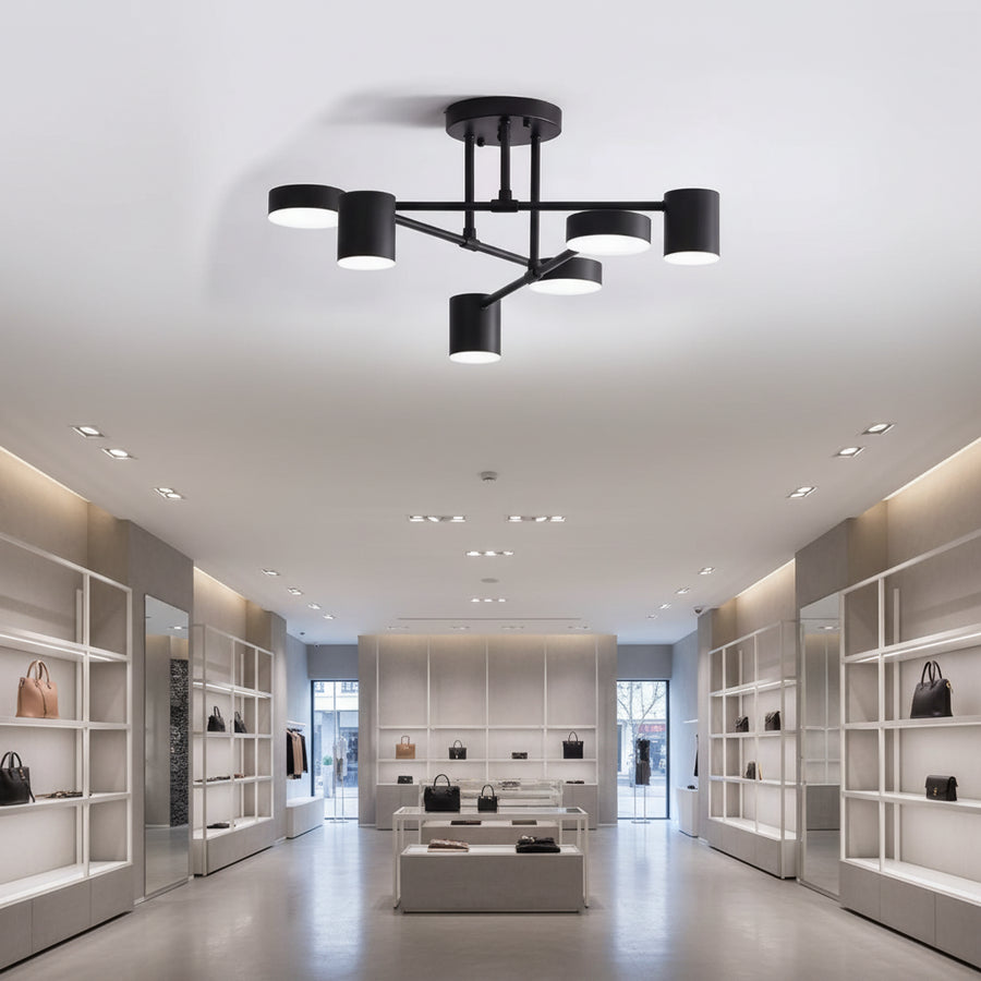 LED Chandelier GALIOS 26W, 6 Elements, Cold/Warm/Neutral light, Black Applied LED Chandeliers Default Title Alessandro Design