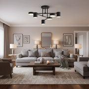 LED chandelier GALIOS 26W, 6 Elements, Cold/Warm/Neutral light, Black