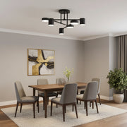 LED chandelier GALIOS 26W, 6 Elements, Cold/Warm/Neutral light, Black