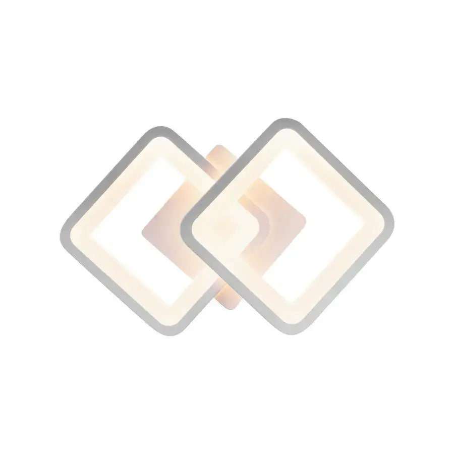 GIANI LED ceiling light 26W, 2 Squares, Cold/Warm/Neutral light, White