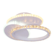 LED ceiling light with crystal HOLLANCE 24W, 3 Elements, Cold/Warm/Neutral light, White
