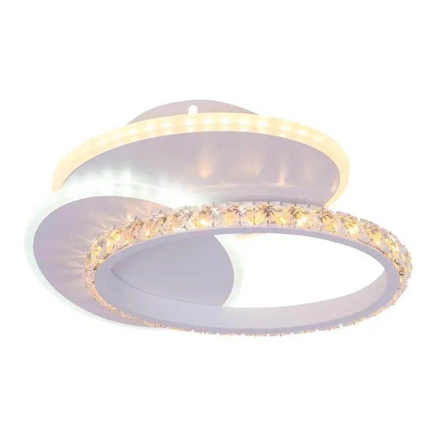 LED ceiling light with crystal HOLLANCE 24W, 3 Elements, Cold/Warm/Neutral light, White