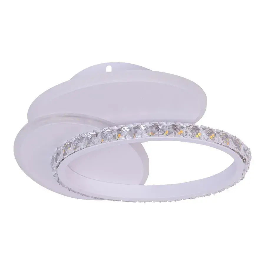 LED ceiling light with crystal HOLLANCE 24W, 3 Elements, Cold/Warm/Neutral light, White