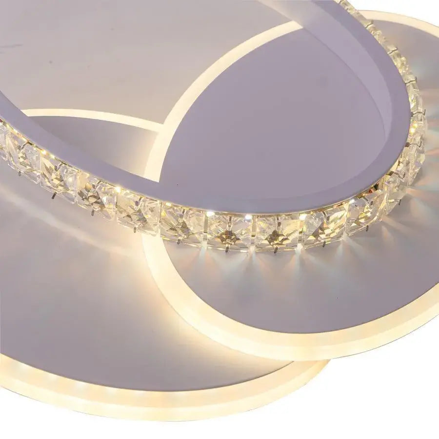 LED ceiling light with crystal HOLLANCE 24W, 3 Elements, Cold/Warm/Neutral light, White