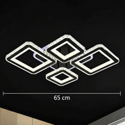 LED chandelier with remote control and crystal QUADRIS RGB 96W, 4 Squares, Cold/Warm/Neutral light, Dimmable, Black LED Chandeliers with Remote Control Default Title Alessandro Design