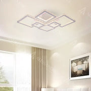 LED chandelier with remote control and crystal QUADRIS RGB 175W, 6 Squares, Cold/Warm/Neutral Light, Dimmable, White LED Chandeliers with Remote Control Default Title Alessandro Design