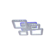 LED chandelier with remote control and QUADRIS RGB crystal, 96W, 4 Squares, Cold/Warm/Neutral light, Dimmable, White LED chandelier with remote control Default Title Alessandro Design