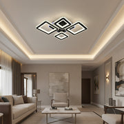 LED chandelier with remote control and crystal QUADRIS RGB 96W, 4 Squares, Cold/Warm/Neutral light, Dimmable, Black LED Chandeliers with Remote Control Default Title Alessandro Design