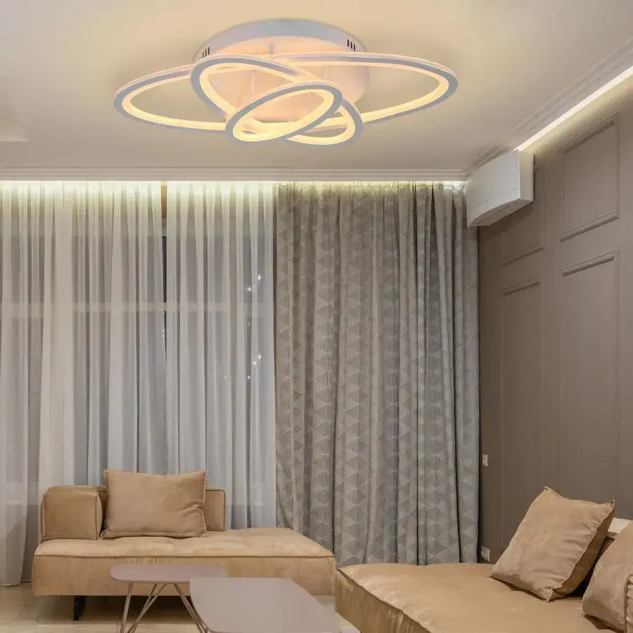 LED chandelier with remote control TIANA 78W, 3 Ellipse, Cold/Warm/Neutral light, Dimmable, White LED chandelier with remote control Default Title Alessandro Design