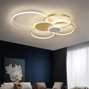 LED Chandelier with remote control KILLIAN 74W, 6 Circles, Cold/Warm/Neutral light, Dimmable, Gold White LED Chandeliers with Remote Control Default Title Alessandro Design