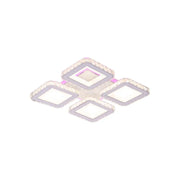 LED chandelier with remote control and crystal LEILA RGB 69W, 4 Squares, Cold/Warm/Neutral light, Dimmable, White LED chandelier with remote control Default Title Alessandro Design