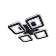 LED Chandelier with remote control and crystal LEILA RGB 69W, 4 Squares, Cold/Warm/Neutral light, Dimmable, Black LED Chandeliers with Remote Control Default Title Alessandro Design