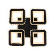LED Chandelier with remote control and crystal LEILA RGB 69W, 4 Squares, Cold/Warm/Neutral light, Dimmable, Black LED Chandeliers with Remote Control Default Title Alessandro Design