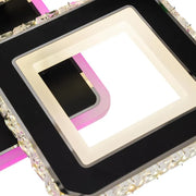LED Chandelier with remote control and crystal LEILA RGB 69W, 4 Squares, Cold/Warm/Neutral light, Dimmable, Black LED Chandeliers with Remote Control Default Title Alessandro Design