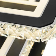 LED chandelier with remote control and crystal LEILA 88W, 3 Squares, Cold/Warm/Neutral light, Dimmable, Black Shiny Chrome LED Chandeliers with Remote Control Default Title Alessandro Design