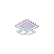 LED chandelier with remote control and crystal LEILA 87W, 3 Squares, Cold/Warm/Neutral light, Dimmable, White LED chandelier with remote control Default Title Alessandro Design