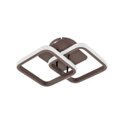LED chandelier LILIA 24W, 2 Squares, Cold/Warm/Neutral light, Brown