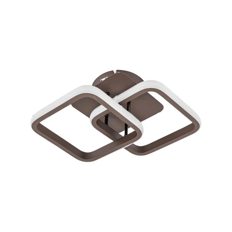 LED chandelier LILIA 24W, 2 Squares, Cold/Warm/Neutral light, Brown