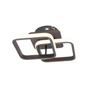LED chandelier LILIA 24W, 2 Squares, Cold/Warm/Neutral light, Brown