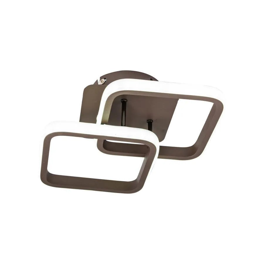 LED chandelier LILIA 24W, 2 Squares, Cold/Warm/Neutral light, Brown