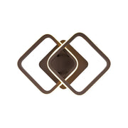 LED chandelier LILIA 24W, 2 Squares, Cold/Warm/Neutral light, Brown