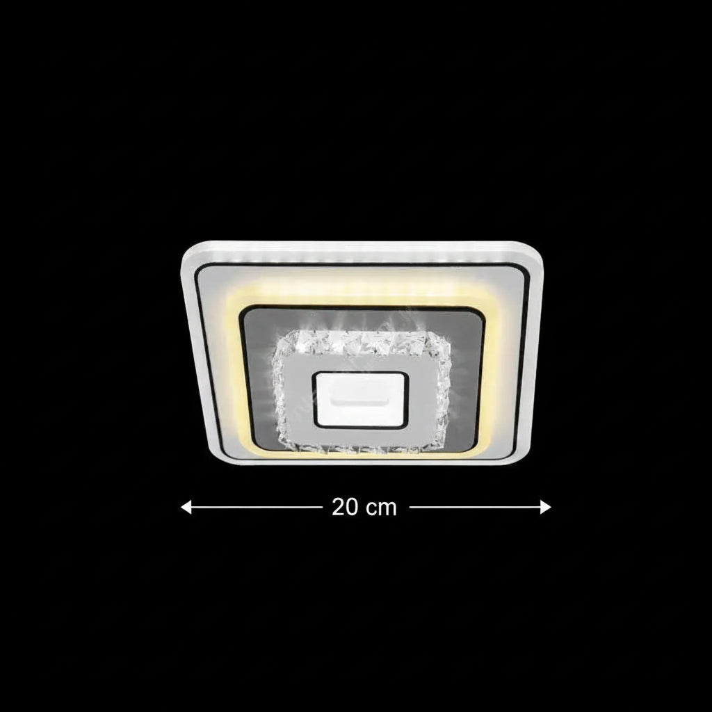 Crystal LED chandelier MITA 39W, 20x20cm, Square, Cool/Warm/Neutral Light, White LED Chandeliers Default Title Alessandro Design