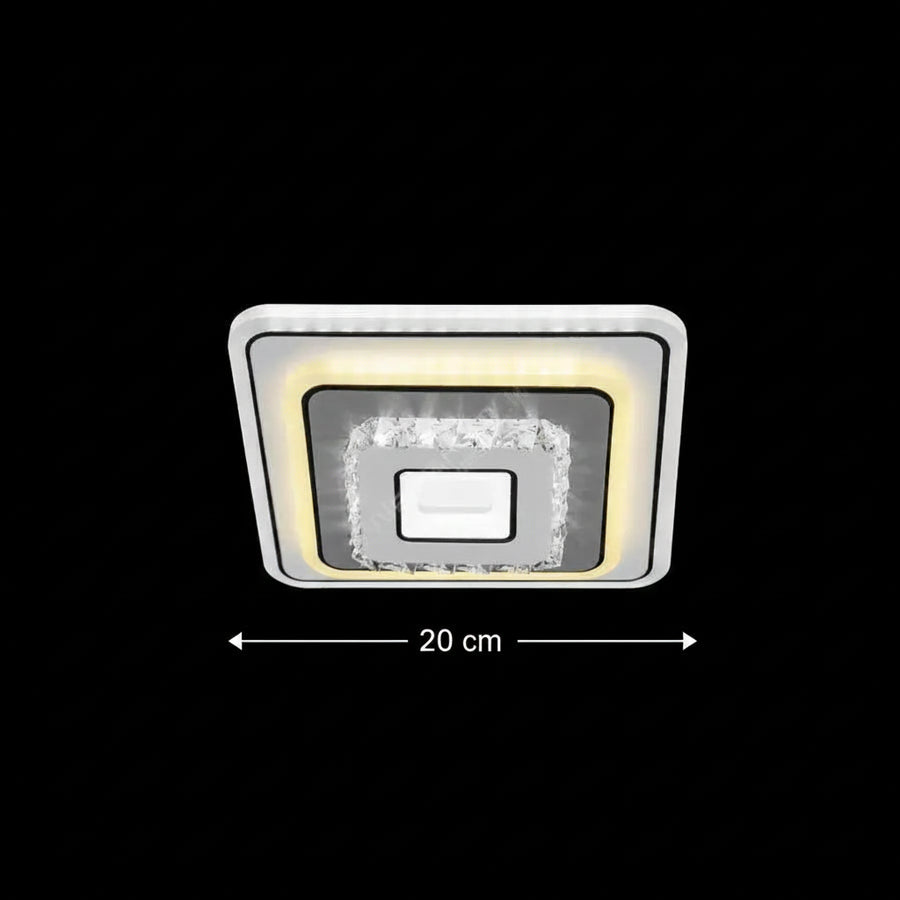 Crystal LED chandelier MITA 39W, 20x20cm, Square, Cool/Warm/Neutral Light, White LED Chandeliers Default Title Alessandro Design