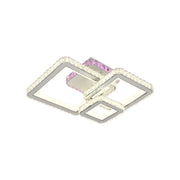 LED chandelier with remote control and crystal BLAKELY RGB 166W, 3 Squares, Cold/Warm/Neutral light, Dimmable, White Crystal LED Chandeliers Default Title Alessandro Design